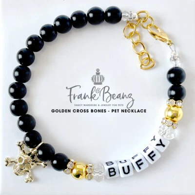 Collar Personalizado Halloween Perro Gato Collar Hecho a Mano Mascota Joyería Cruz Hueso Foto 1 de 4