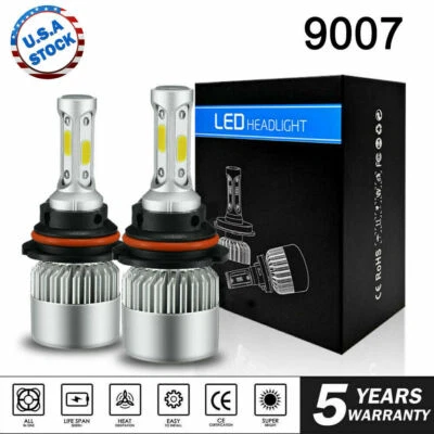 9007 HB5 Kit de faros LED COB 6000k 6k 32W 3600 lúmenes blanco doble haz alto/bajo Foto 1 de 4