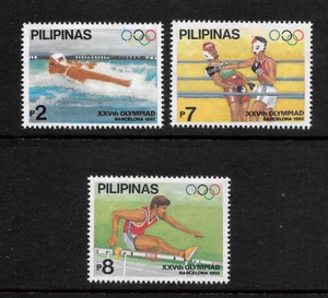 Philippines 1992 25th Summer Olympics Barcelona - Set of 3x Stamps - MNH - Picture 1 of 2