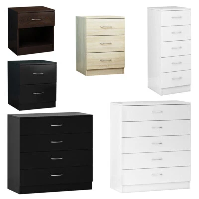 Modern Chest of Drawers Bedside Cabinet Nightstand 1 2 3 4 5 Drawer Bedroom - Image 1 of 4