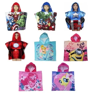 Character Kids Swim / Beach Towel over the head Poncho with hood - Picture 1 of 21