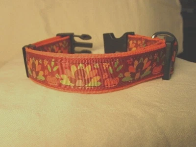 Collar de perro Yappydays-Junior Turkeys Acción de Gracias con correas naranjas Foto 1 de 2