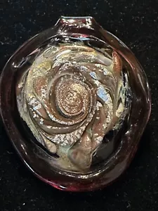 Großer Murano Glas Anhänger burgundisch und mehrfarbig - Bild 1 von 7