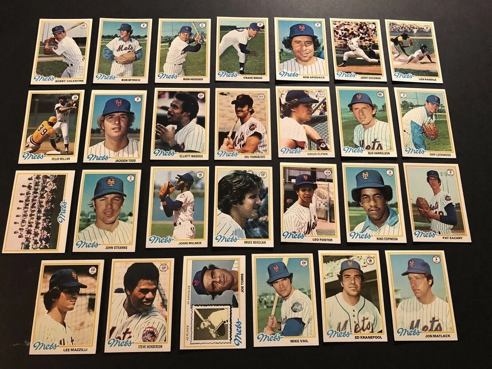Juego completo de equipo Topps 1978 de los Mets de Nueva York Torre Milner Mazzili Swan grúa piscina Foto 1 de 1