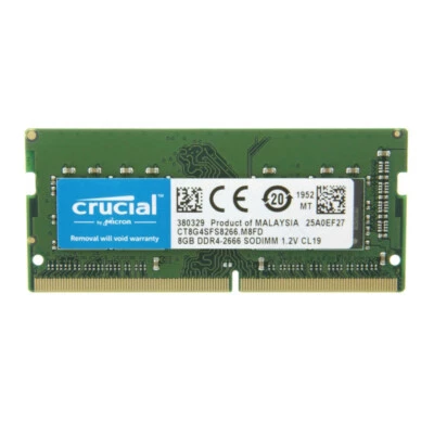 New Crucial 8GB DDR4 2666MHz PC4-21300 260-Pins SODIMM Memory Ram CT8G4SFS8266 - Image 1 of 4