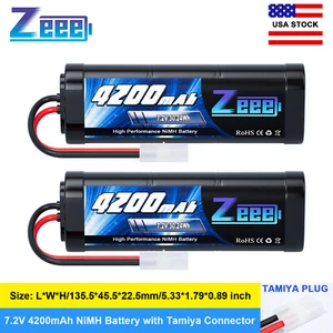 2x Zeee 7.2V 4200mAh NiMH Battery Tamiya Connector for RC HPI Losi Kyosho Car - Picture 1 of 6
