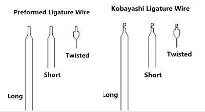 100Pcs Dental Orthodontic Ligature Wire Kobayashi Wire Stainless Steel 25/57/155 - Image 1 of 4