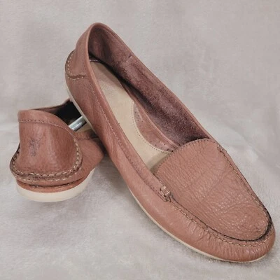 Zapatos Frye para mujer 9 cuero tostado mocasín sin cordones sin usar, en caja, punta mocasín cubierta barco informal Foto 1 de 4