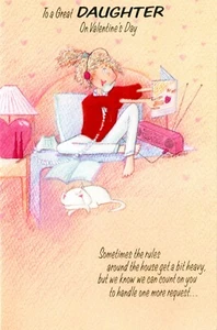 Funny Vintage VALENTINE'S DAY Card FOR DAUGHTER, Phone by American Greetings +✉ - Picture 1 of 6