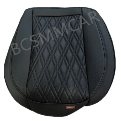  PU Leather Car Front Surround Single Seat Cover Pad Mat Chair Cushion W/Pocket - Image 1 of 4