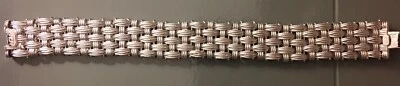 QVC Italian Silver Sterling 7-1/4" Textured Woven Bracelet 55.1g 8” new ITALY - Image 1 of 4