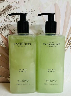 2 Bottles Pecksniff’s ~ Vetiver & Musk Moisturizing Hand Soap 16.9 fl oz Each - Image 1 of 2