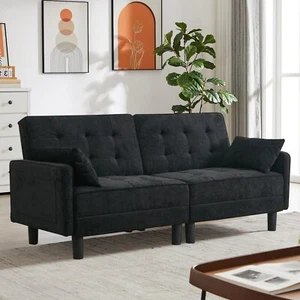 Convertible Sleeper Sofa Bed Couch Pull out Futon Sofas Home Recliner Couches - Picture 1 of 84