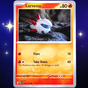 Larvesta - Común - Juego de cartas coleccionables Pokémon Llamas de obsidiana escarlata y violeta #040/197 - Imagen 1 de 3