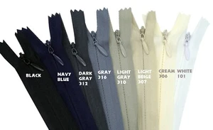 BUY 4 GET 6 FREE Invisible Zip Size #3 Closed End Dress Skirt Concealed Fastener - Picture 1 of 15