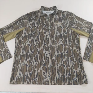 NOMAD Mossy Oak Bottomland Camo 1/4 Zip Long Sleeve Shirt XXL Cooling Mesh - Picture 1 of 11