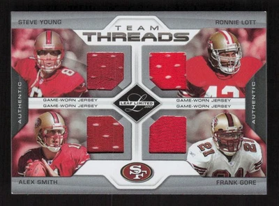 Leaf Limited Team Threads Quads 2007 #TQ-1 Young/Lott/Smith/Gore 49ers/100 Foto 1 de 2