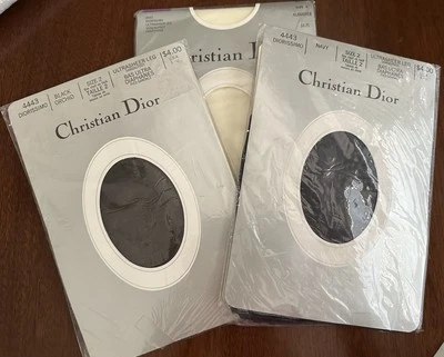 3 Calcinha Christian Dior Diorissimo Ultrasheer Sandalfoot Marfim Preta Azul Marinho Antiga - Imagem 1 de 4