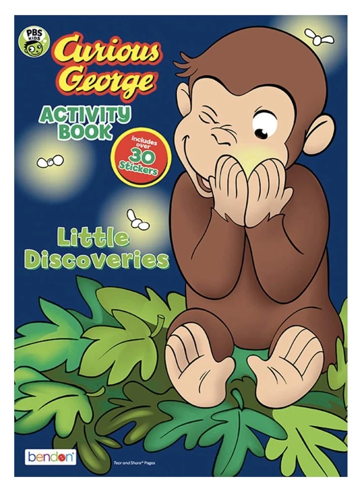 Curious George Discoveries Coloring Activity Book with 30 Stickers, Tear and... Foto 1 de 1