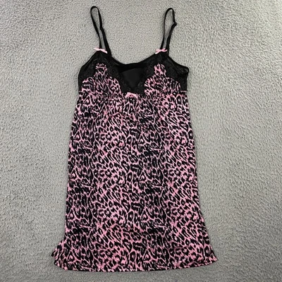 Betsy Johnson Camisole Womens Large Animal Print Lace Bow Y2K 2000s Intimates - Image 1 of 4