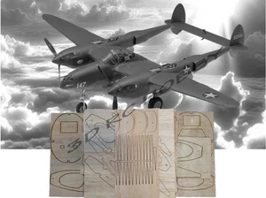 Lockheed P-38 L Lightning 66" WS RC Airplane Kit Balsa Ply Short Kit & Plans - Picture 1 of 8