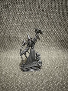 Spoontiques Statuina Mago in Peltro Stregone Teschio Bastone Uccellino Incantesimo MR945 - Foto 1 di 9