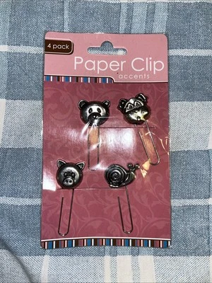 Graphic Decorative Metal Accented Paper Clips NEW -V - Imagem 1 de 2