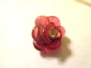 12 Red & Green Lampwork Flower Floral Glass Beads 11x9mm AL5 - Picture 1 of 6