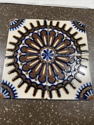 Lote de (4) azulejos de porcelana vintage con flores RAROS Foto 1 de 4