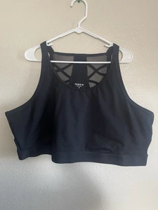Sujetador deportivo Torrid 5XL para mujer absorbente activo negro con malla más entrenamiento - Imagen 1 de 3