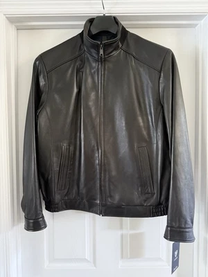 Men's Leather Jacket Cremieux Brown Size M Lambskin Leather Jacket New with Tags - Image 1 of 4