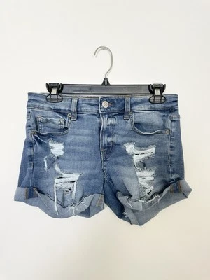 Jean vaquero midi de tiro bajo Aeropostale para mujer talla corta 4 bolsillos desgastados Foto 1 de 4