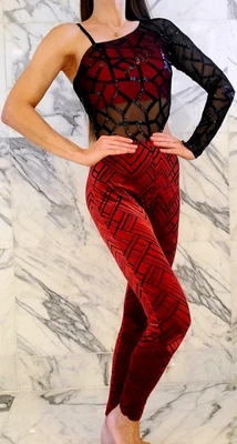 Fantasia de collant unitard Revolution adulto médio AM dança aviador circo acro - Imagem 1 de 4