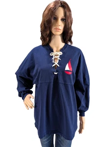Spirit Jersey Langarmshirt Schnürung blau Kennebunkport Größe S - Bild 1 von 11