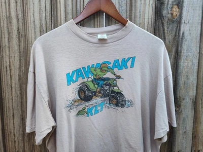 Vintage Kawasaki KLT 3 Wheeler Atc Cycle Shirt Size Large Three Wheeler - Image 1 of 4