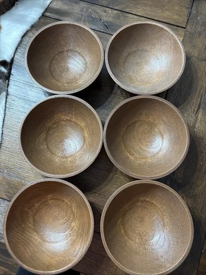 Juego de 6 cuencos Thermo Serv West Bend marrón madera aspecto madera Foto 1 de 3