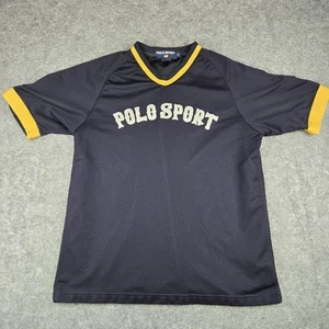 Vintage 90s Rare Black Polo Sport Ralph Lauren Mesh Baseball Jersey Size M - Picture 1 of 8
