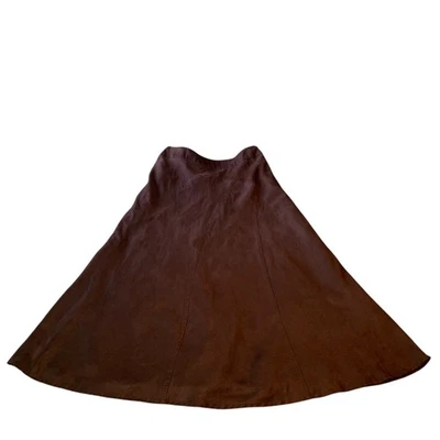 East 5th Mujer Marrón Chocolate Imitación Gamuza Midi Línea A Falda 10 Boho Otoño Fiesta Foto 1 de 4