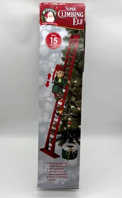 Mr. Christmas Super Climbing Elf - 43" Escalera Animada, Luces y Música - Nuevo en Caja Foto 1 de 4