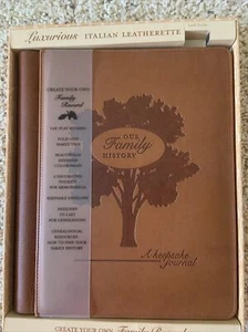 Brand New In Box A Keepsake Leather Journal “Our Family History “ - Picture 1 of 9
