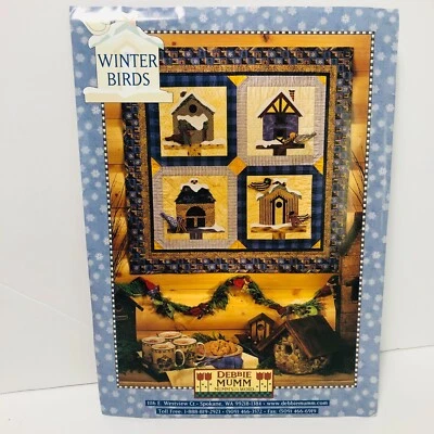 VTG DEBBIE MUMM WINTER BIRDS Quilt Pattern Applique Pieced 34" Wall Hanging - Image 1 of 4