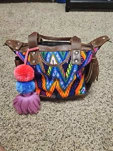 Cartera Maya Mali Colorida Pom Pom Borla - Imagen 1 de 13