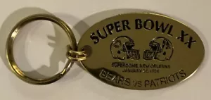 Portachiavi ricordo Super Bowl XX 1986 Bears vs. Patriots The Brass Works - Foto 1 di 3