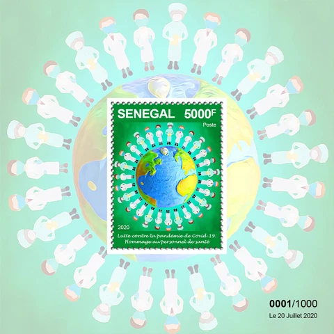 Senegal Medical Stamps 2020 MNH Fight Against Corona Frontline Workers 1v M/S Cover