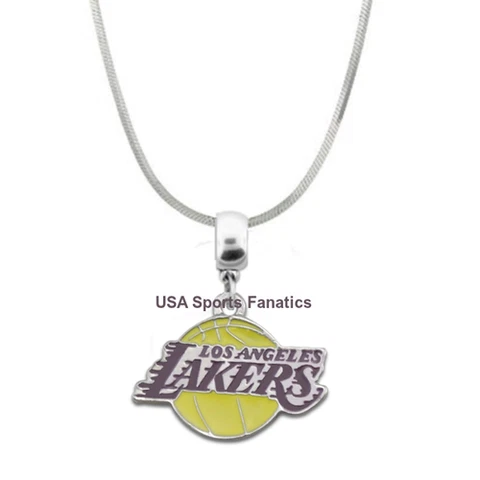 NBA - Los Angeles Lakers Team Logo Pendant Necklace On A 925 Snake Chain Cover