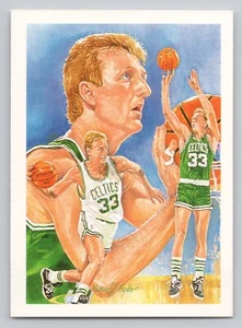 Tarjeta de pájaro de la NBA Larry 356 Hoops 1990 Celtics Lista de verificación Boston Hof Arte de baloncesto - Imagen 1 de 10