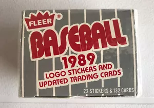 Factory Sealed 1989 FLeer updated 132 Baseball trading cards & 22 logo stickers. - Picture 1 of 2