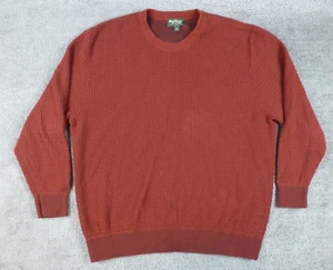 Norm Thomson Waffle Knit Heavy Sweater Mens XL Dark Red Pullover Crew Neck - Picture 1 of 10