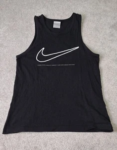 Vintage Nike Singlet Size Medium Black Solid Logo Sleeveless Made In Australia - Picture 1 of 9