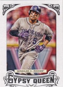 2014 TOPPS GYPSY QUEEN WHITE FRAMED CARD #207 CARLOS GONZALEZ ROCKIES 